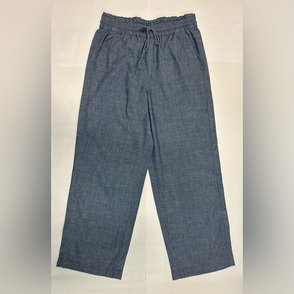 NWT New J. Crew Chambray wide-leg paper-bag pant!!! - Picture 1 of 4
